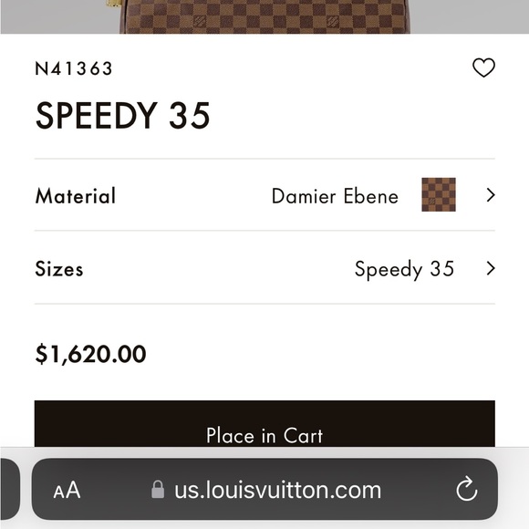 Authentic Louis Vuitton Damier Ebene Speedy 35. - Picture 16 of 16